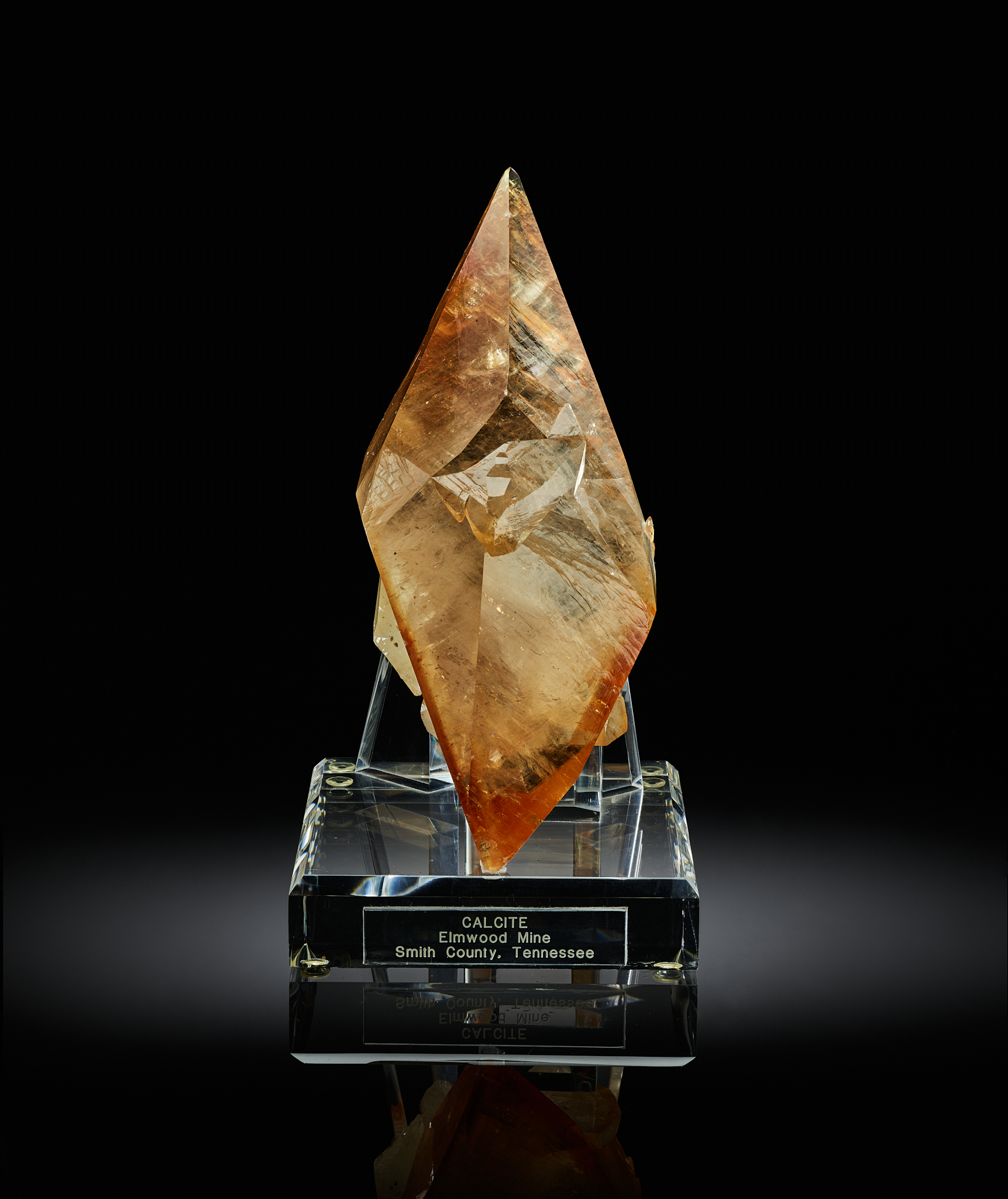 Calcite - Gem-Quality, Double-Terminated, Amber Scalenohedron from Elmwood