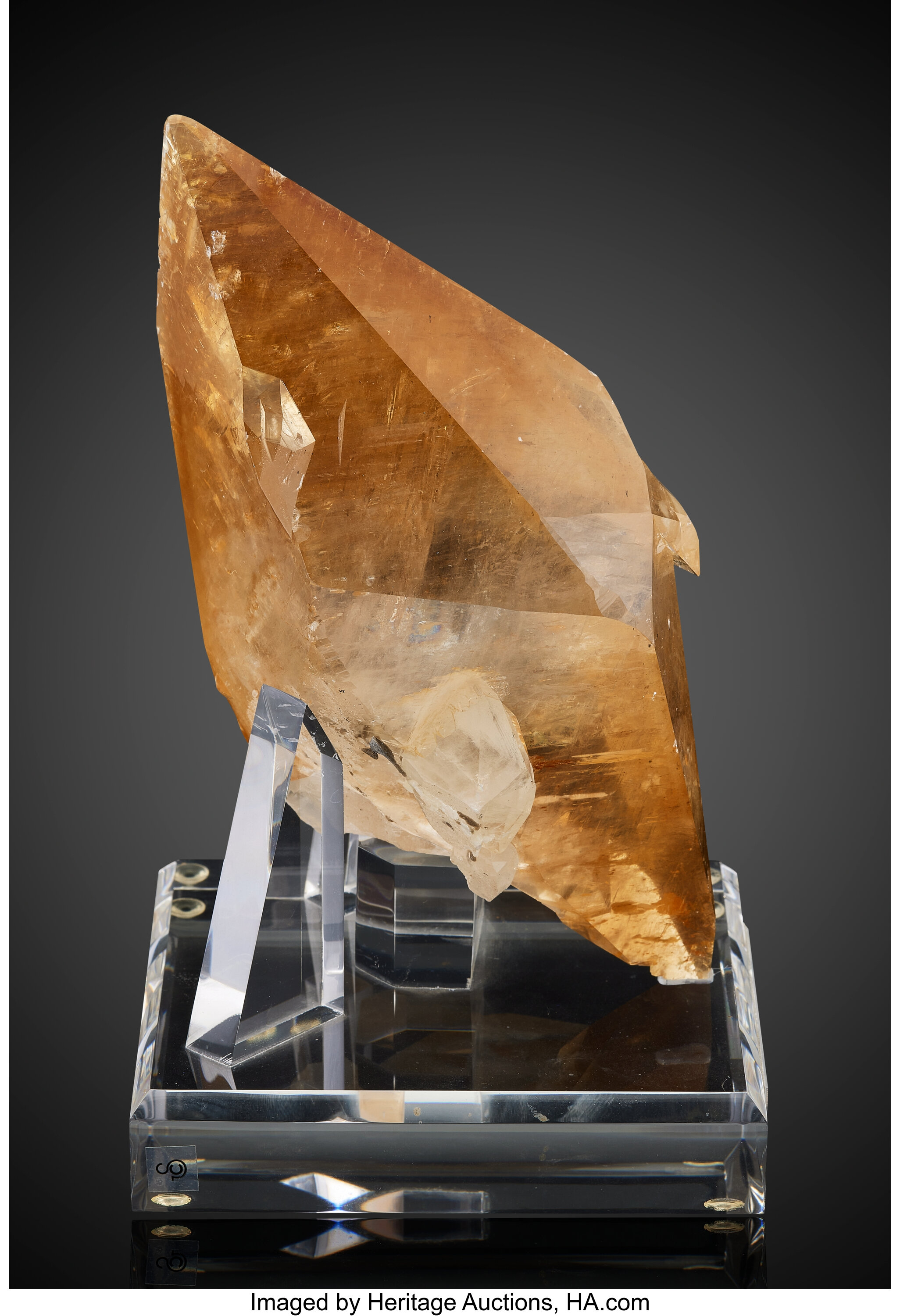 Calcite - Gem-Quality, Double-Terminated, Amber Scalenohedron from Elmwood