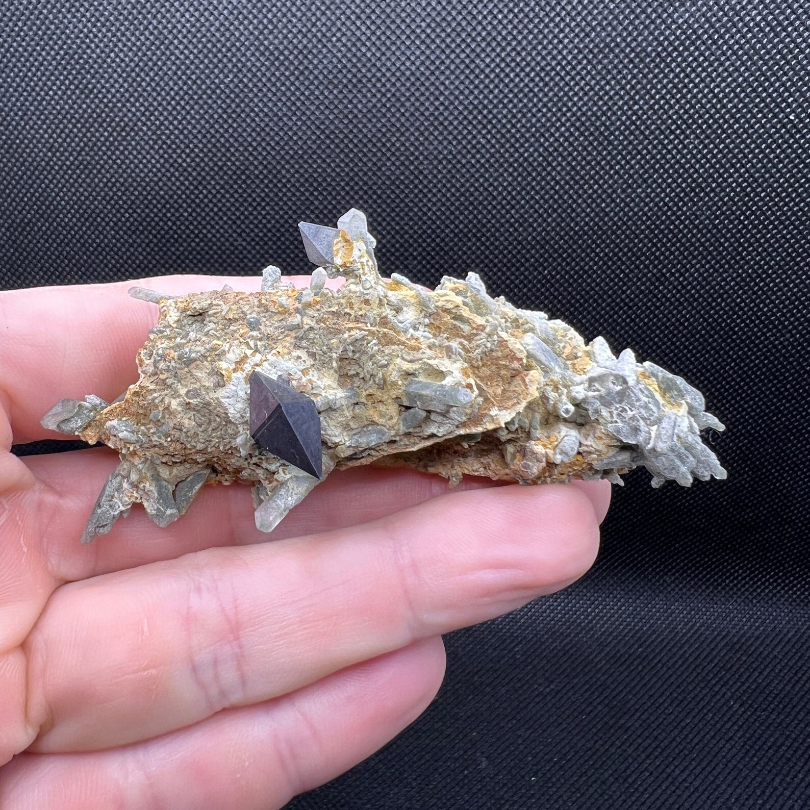 Anatase on Chlorite-Coated Quartz – Well-Formed, Gemmy, Bipyramidal Crystals