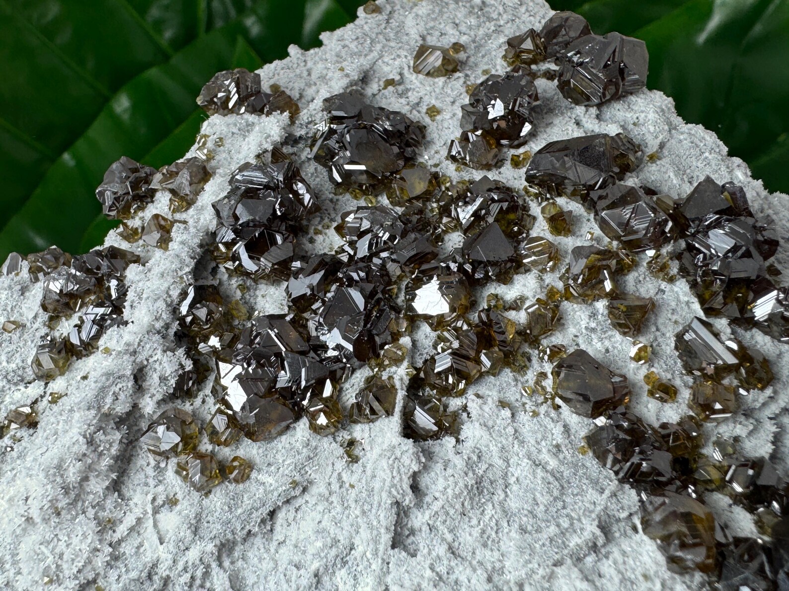 Gem Sphalerite on Matrix – Lustrous Honey-Brown Sphalerite Crystal Cluster
