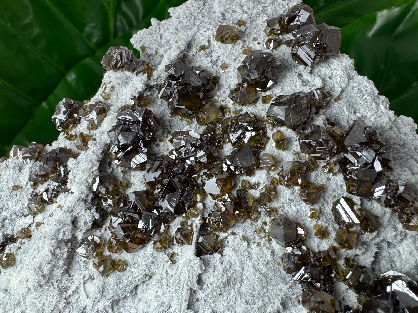 Gem Sphalerite on Matrix – Lustrous Honey-Brown Sphalerite Crystal Cluster