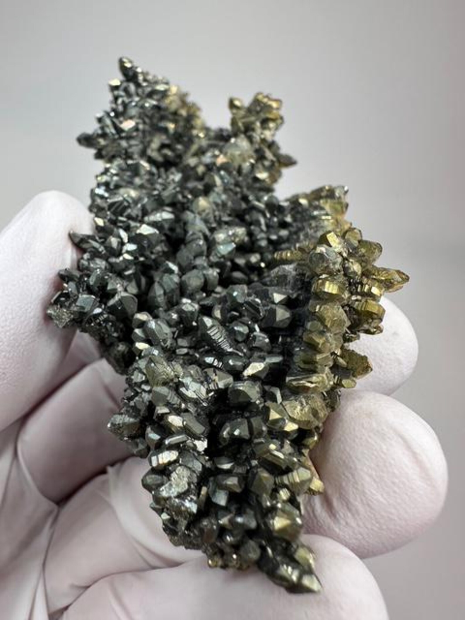 Marcasite Crystal Stalactite – Rare Radiating Marcasite Formation with Golden Twin Termination