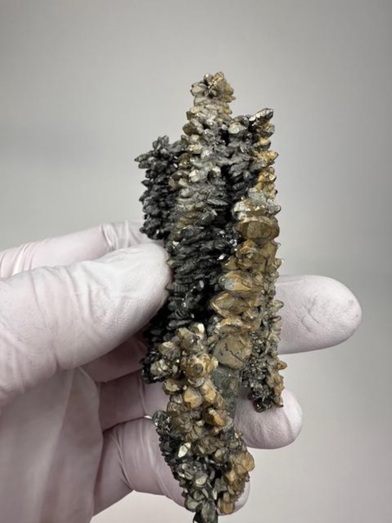 Marcasite Crystal Stalactite – Rare Radiating Marcasite Formation with Golden Twin Termination