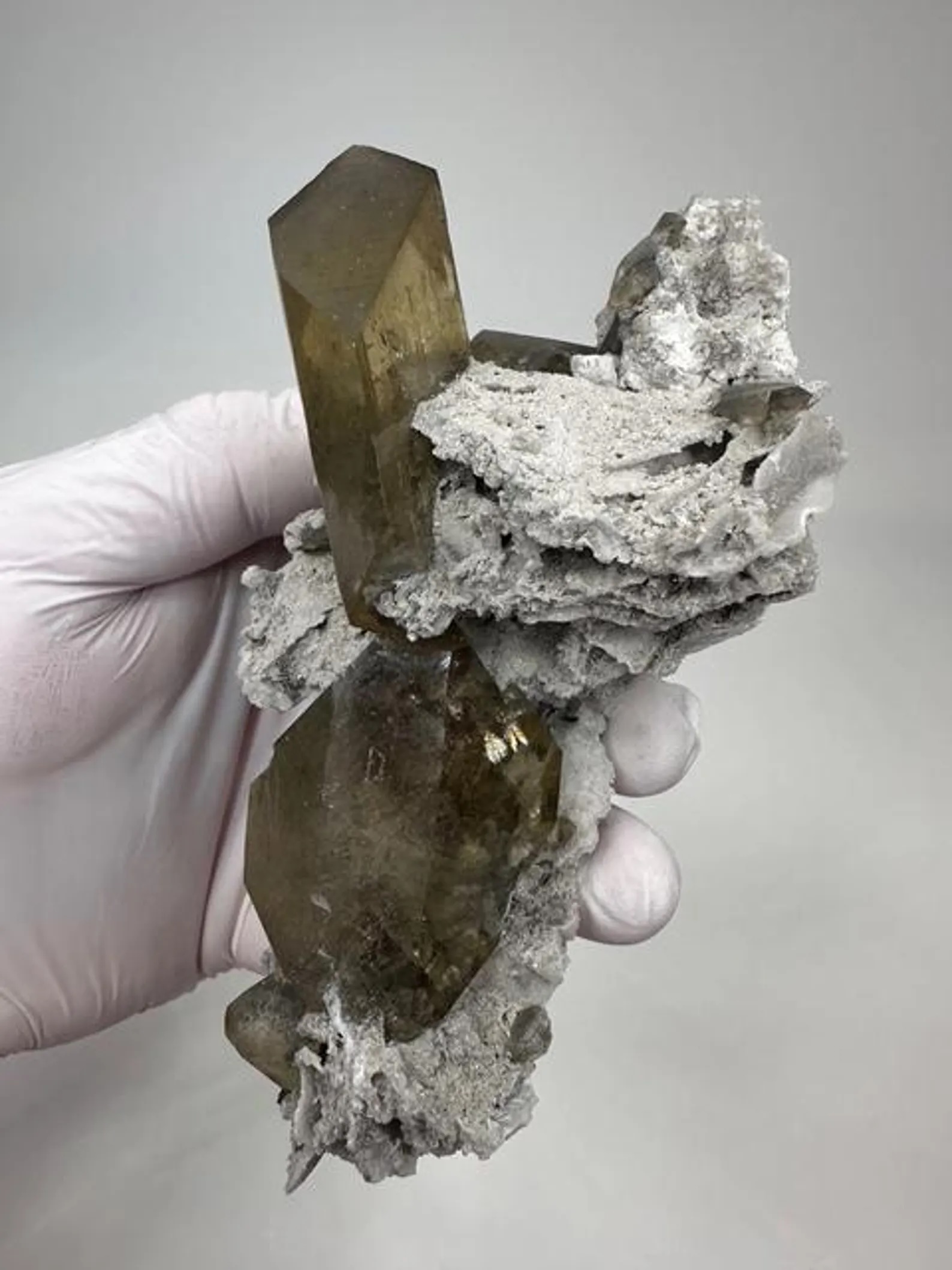 Barite – Gem-Clear Honey-Colored Tabular Crystal Cluster