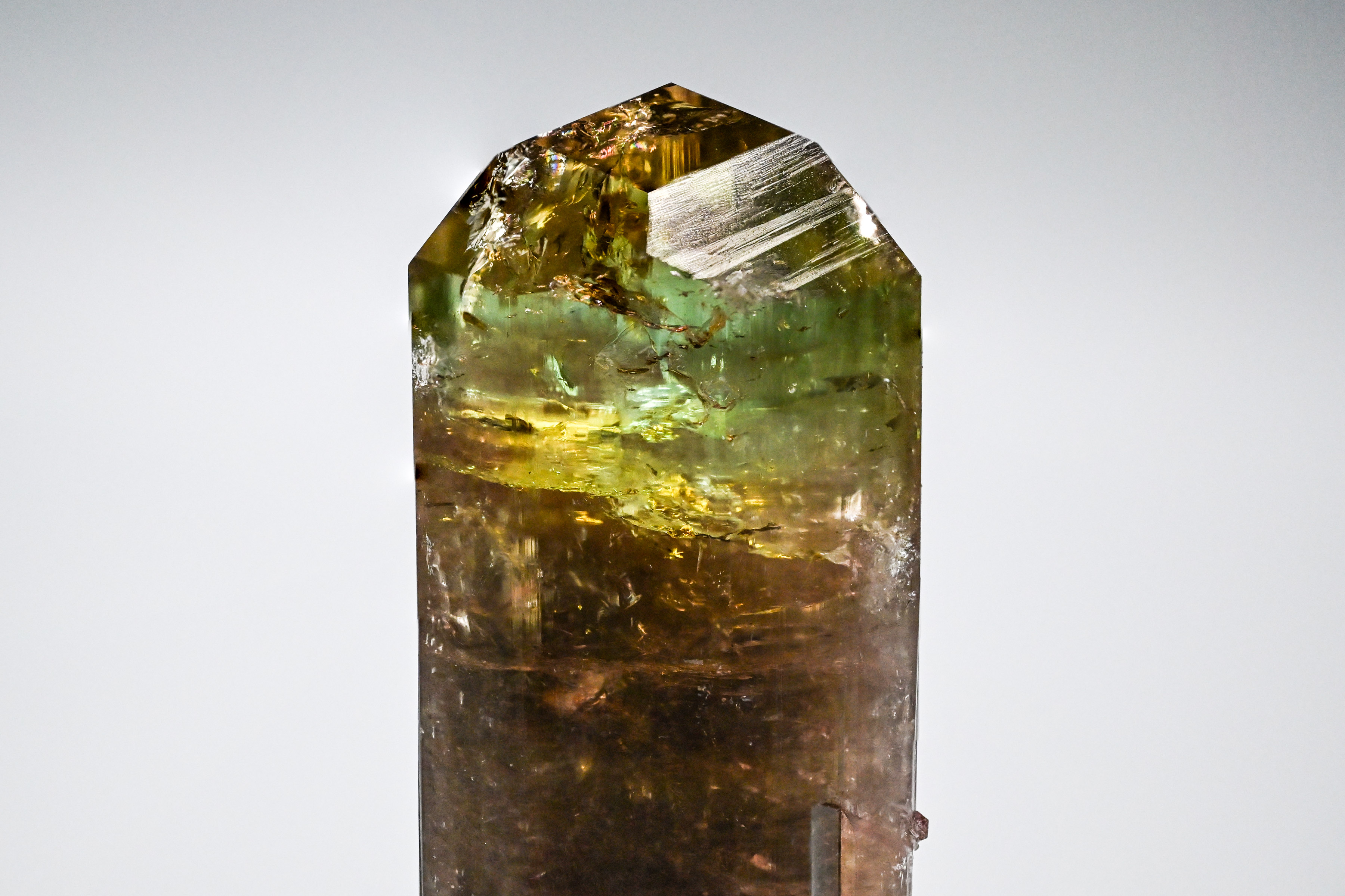 Elbaite Tourmaline – Lemon Pocket, Gem Crystal with Rare Yellow Zoning