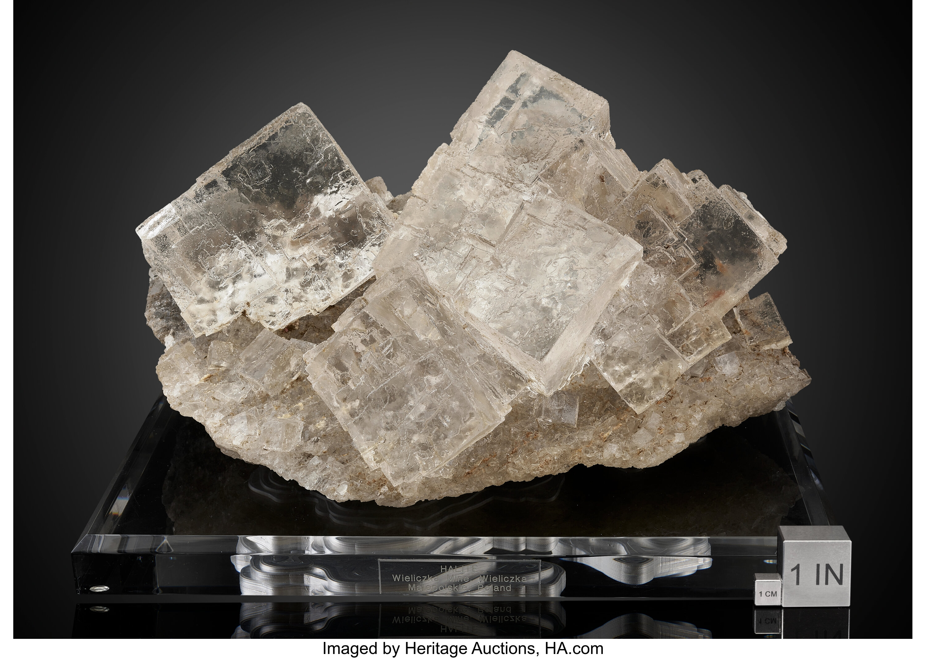 Halite – Monumental, Museum-Scale Cubic Crystals with Exceptional Ice-Clear Transparency,