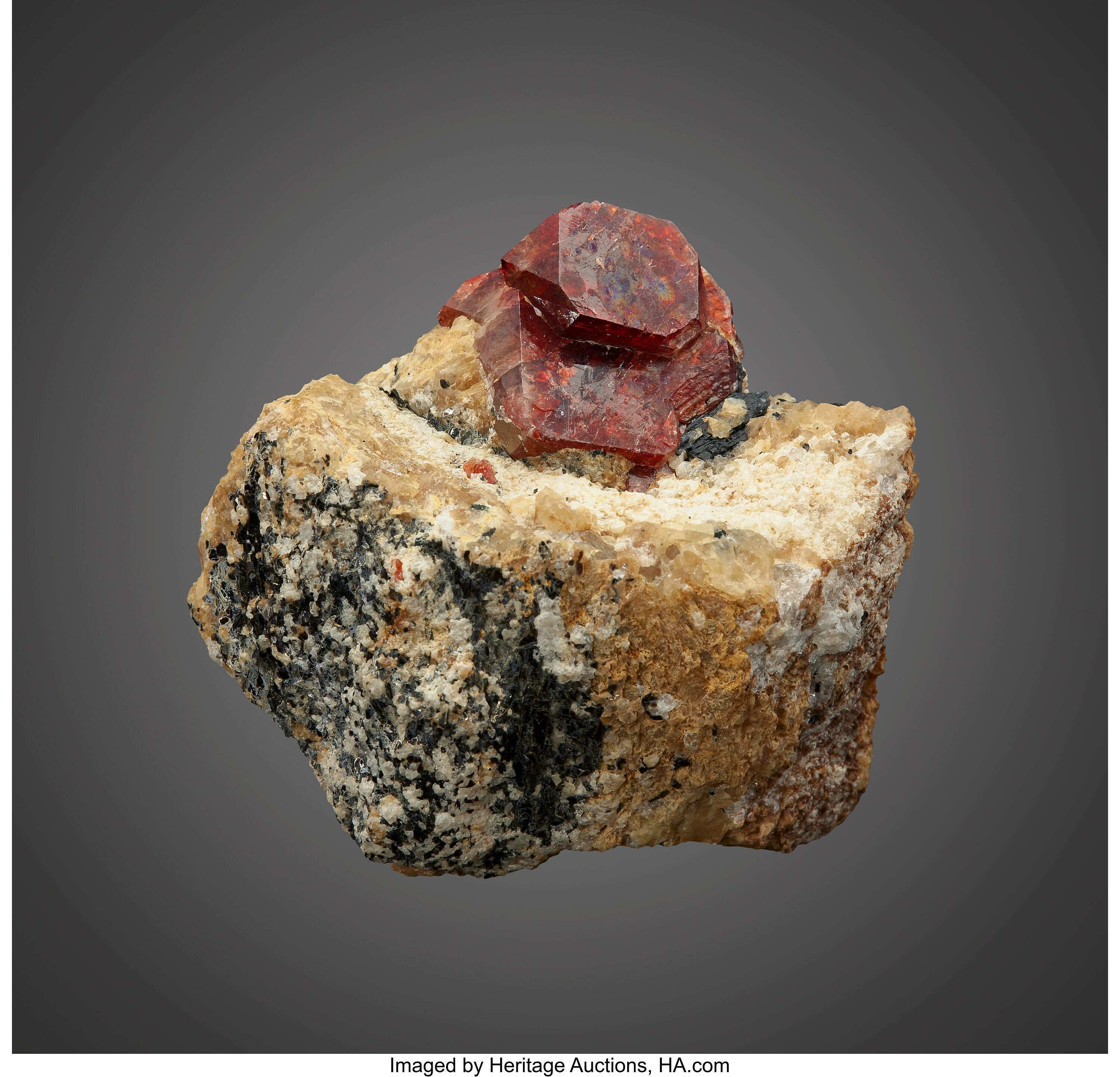 Red Zircon on Matrix