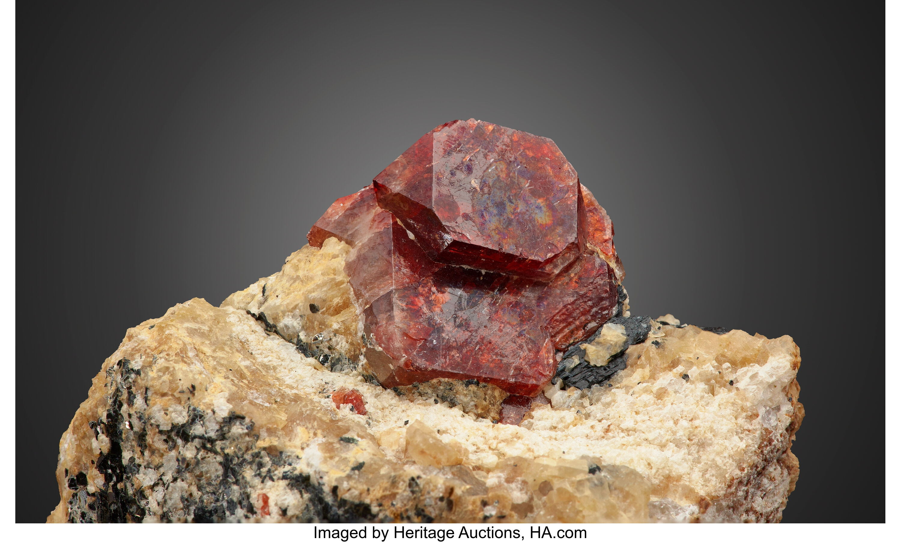 Red Zircon on Matrix