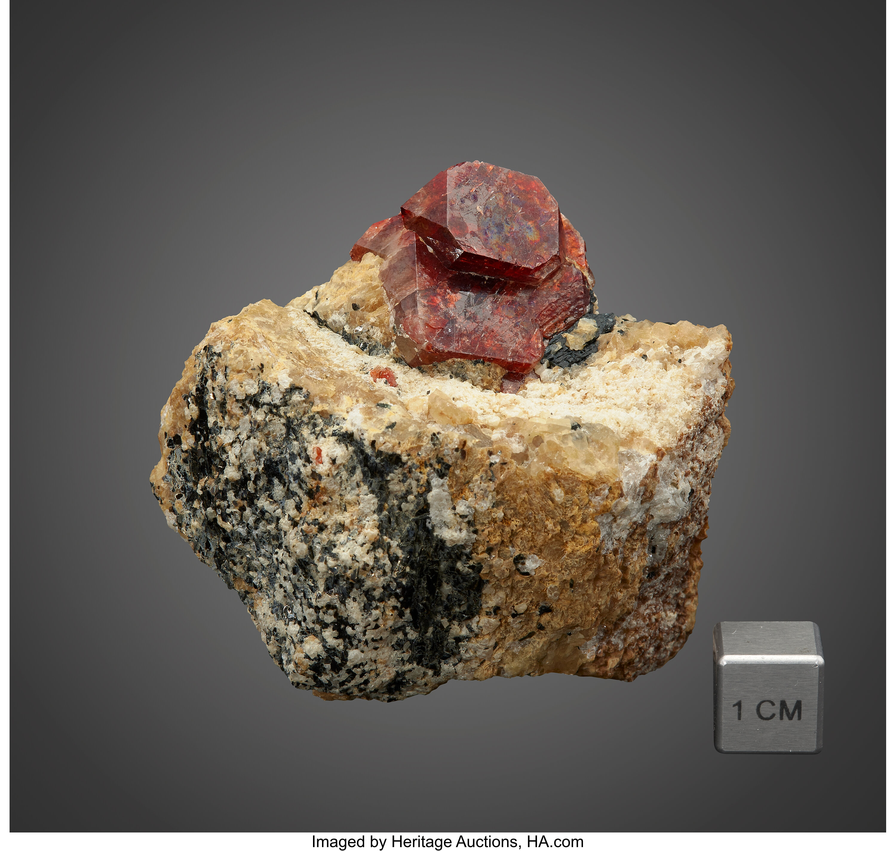Red Zircon on Matrix