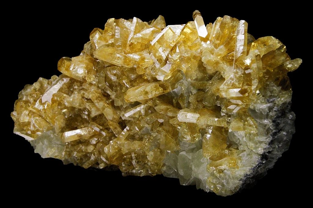 Golden Barite on Calcite, Old Find