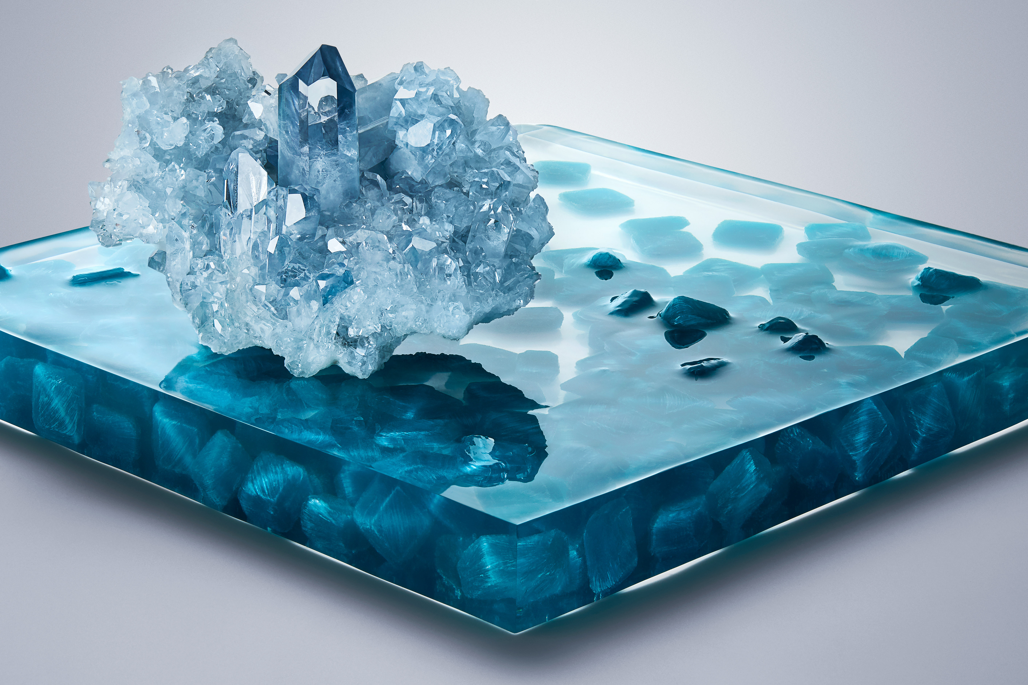 Celestite – World-Class Gemmy Sky-Blue Transparent Crystal Cluster with Prominent Central Prism