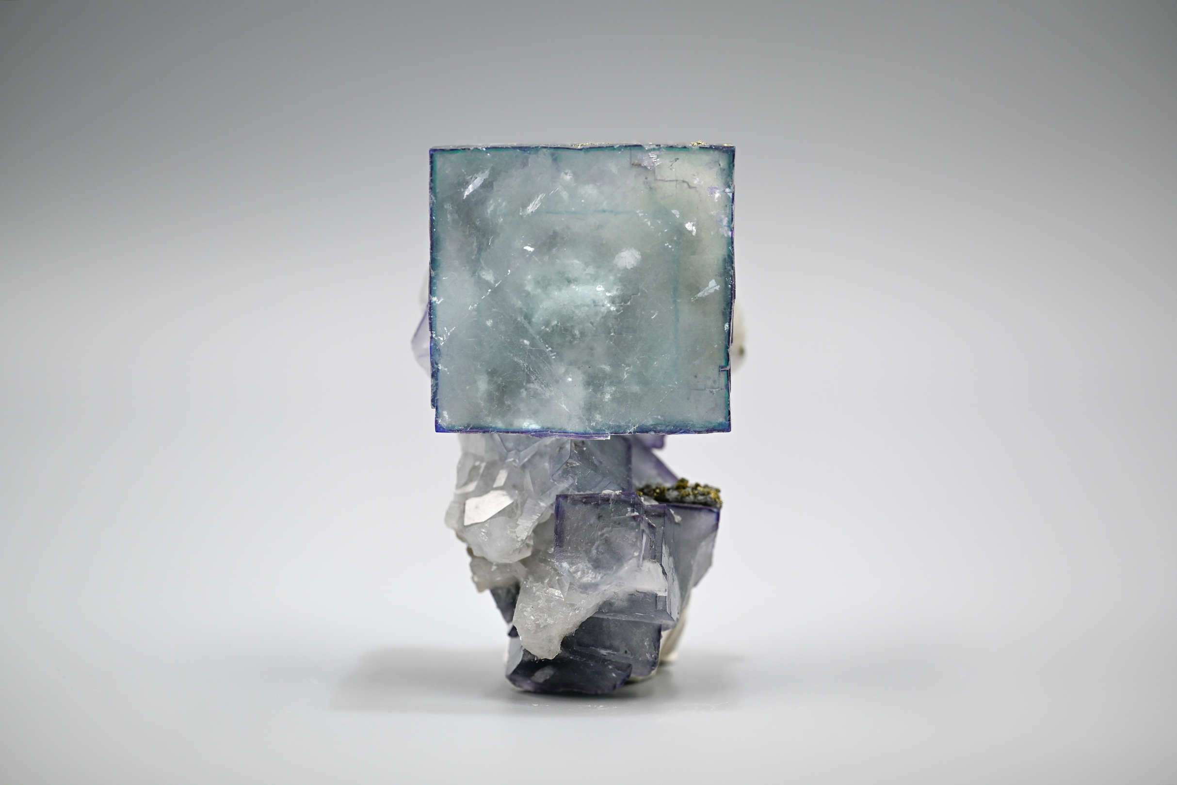Fluorite – Large Gemmy Pale Blue-Lavender Cubic Crystal with Phantom Zoning