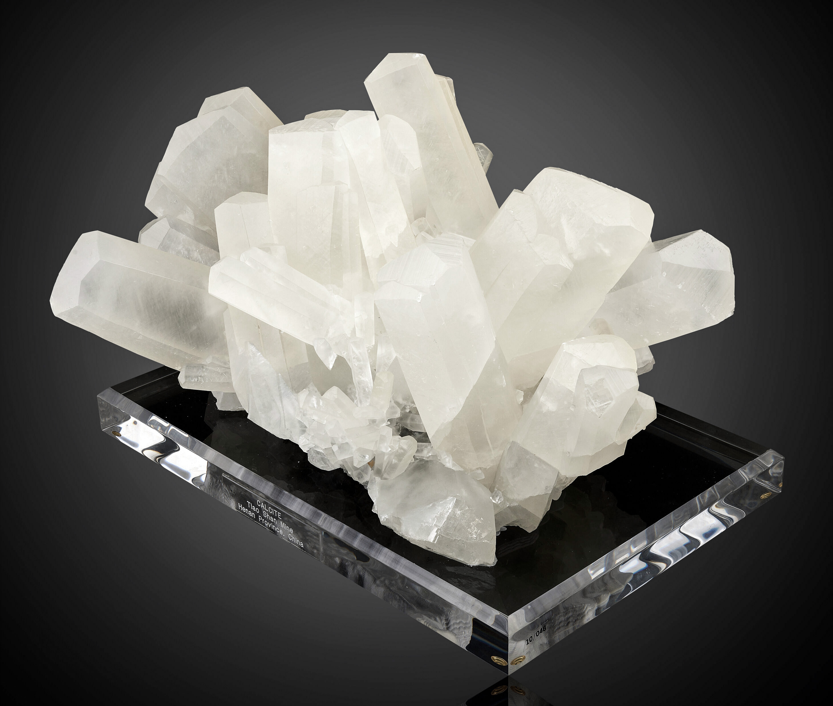 Calcite – Monumental Nail-Head Crystal Cluster with Sharp Undamaged Terminations and Custom Acrylic Base