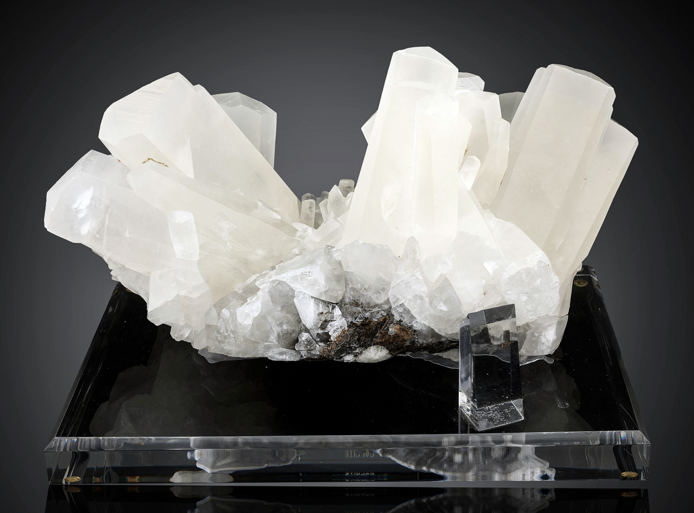 Calcite – Monumental Nail-Head Crystal Cluster with Sharp Undamaged Terminations and Custom Acrylic Base