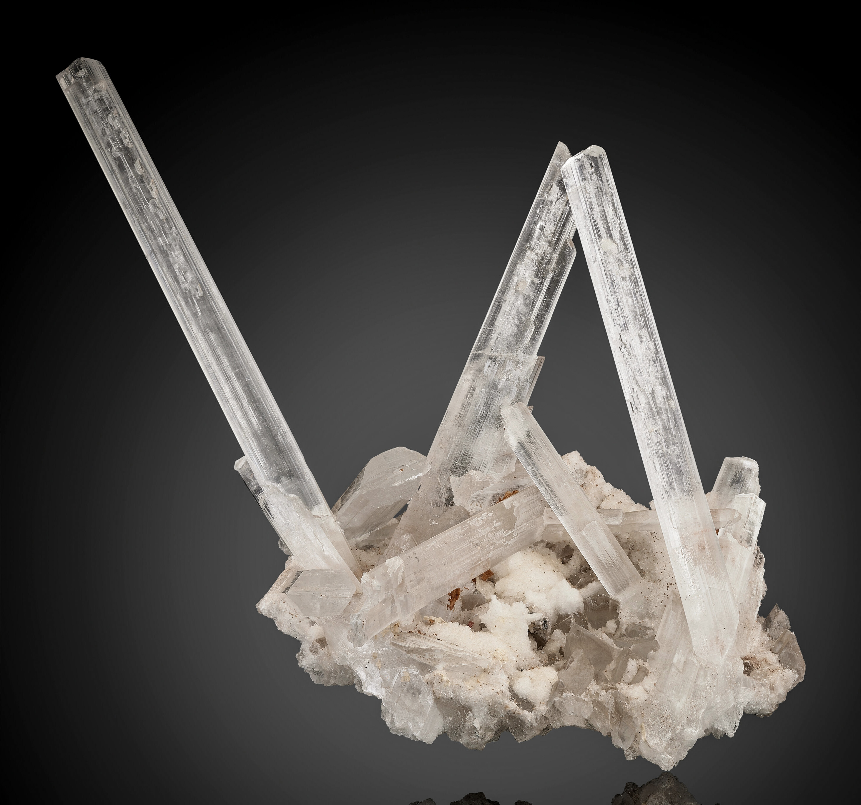 Gypsum var. Selenite – Monumental Gemmy Sword Crystal Cluster with Elongated Transparent Blades