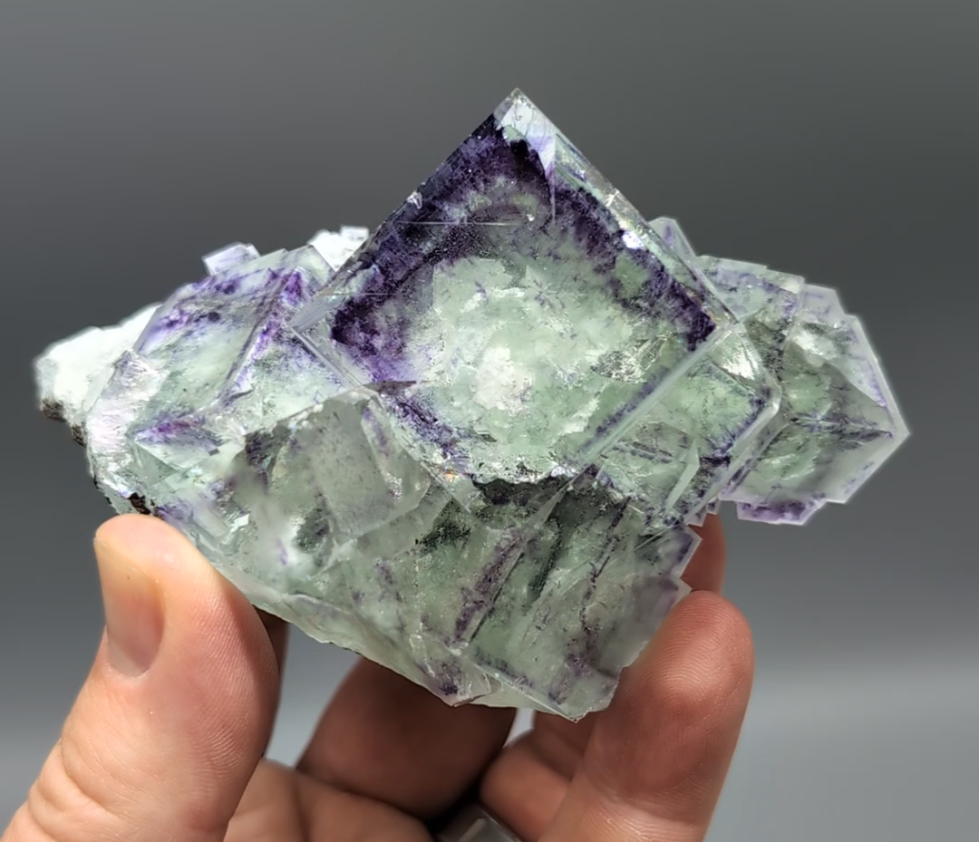Fluorite – Gemmy Green Cubes with Vivid Purple Zoning