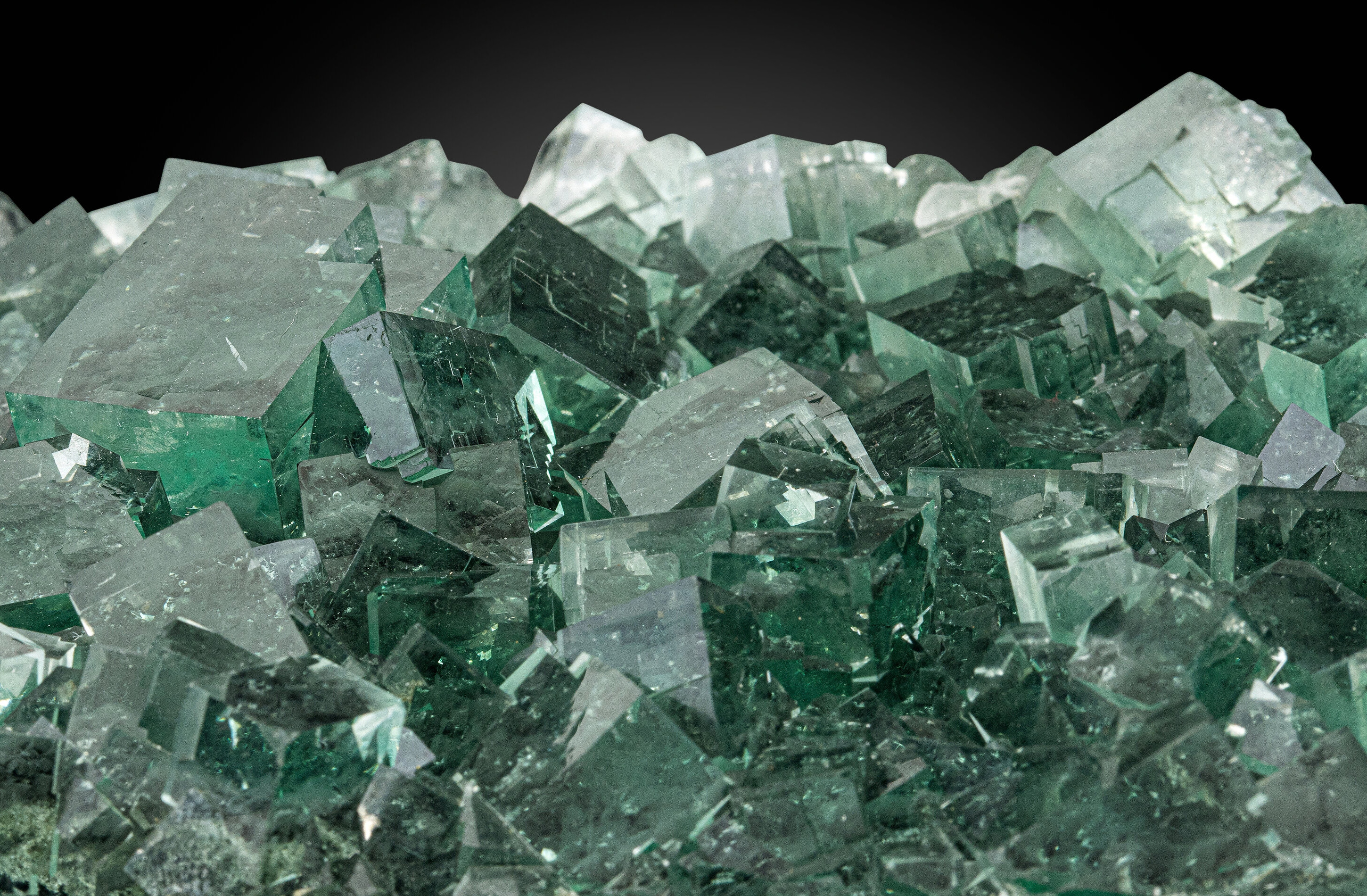 Gem Clear Fluorite Plate on Green Matrix
