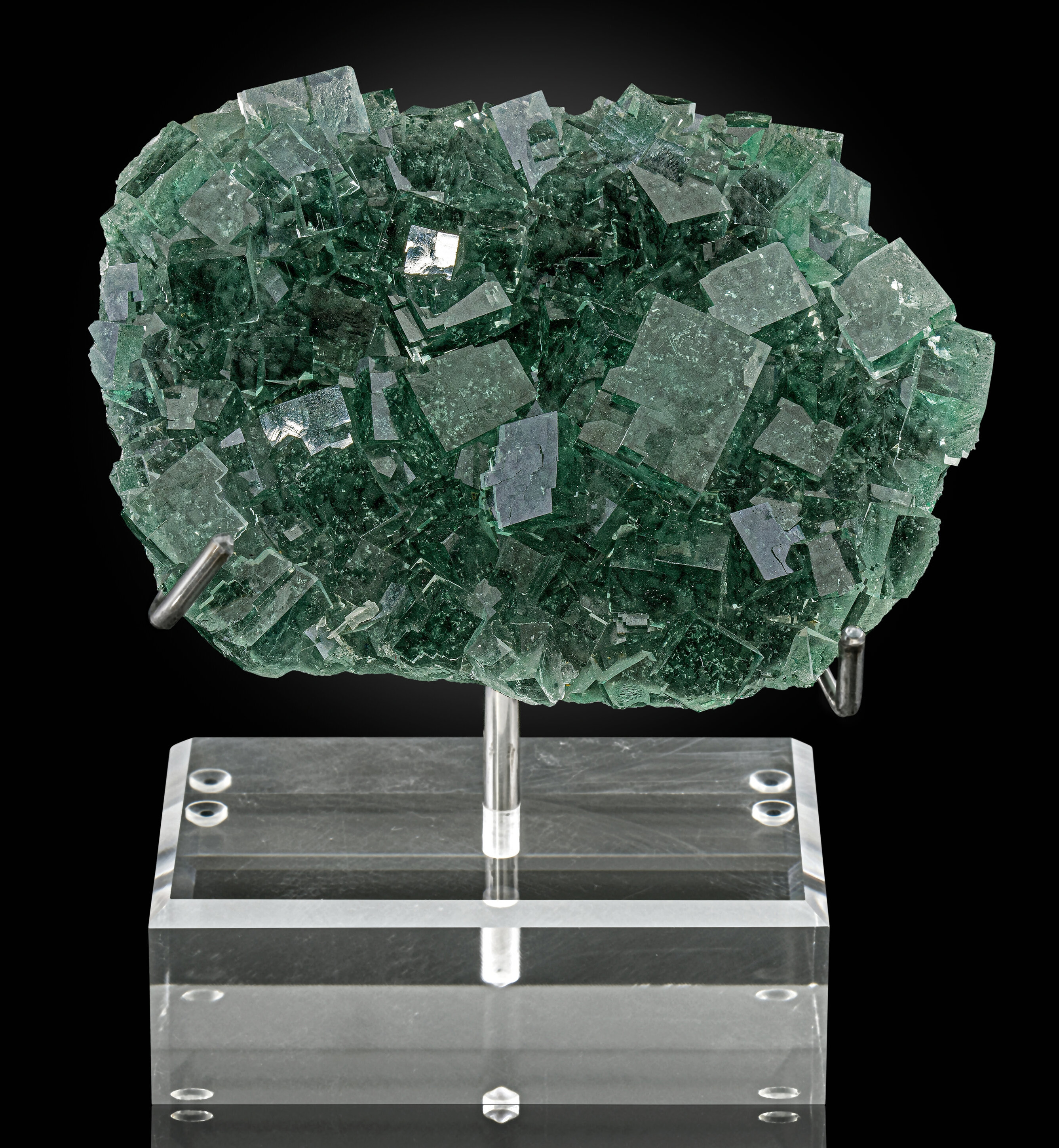Gem Clear Fluorite Plate on Green Matrix