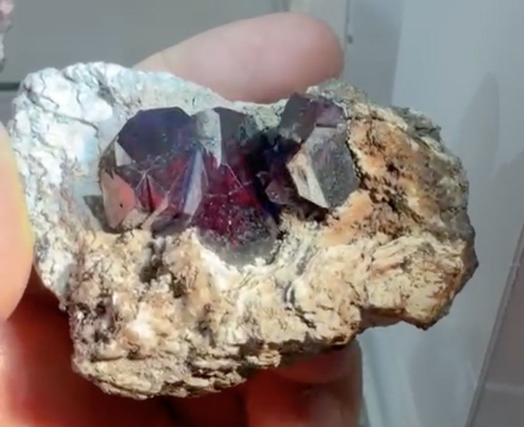 Cuprite - Gem Red Crystals in Matrix Vug, Congo