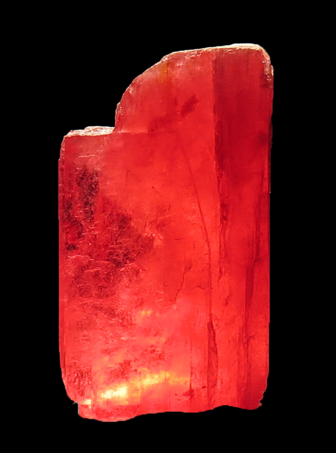 Rhodonite - Gemmy Cherry-Red Tabular Crystal, Morro da Mina, Brazil