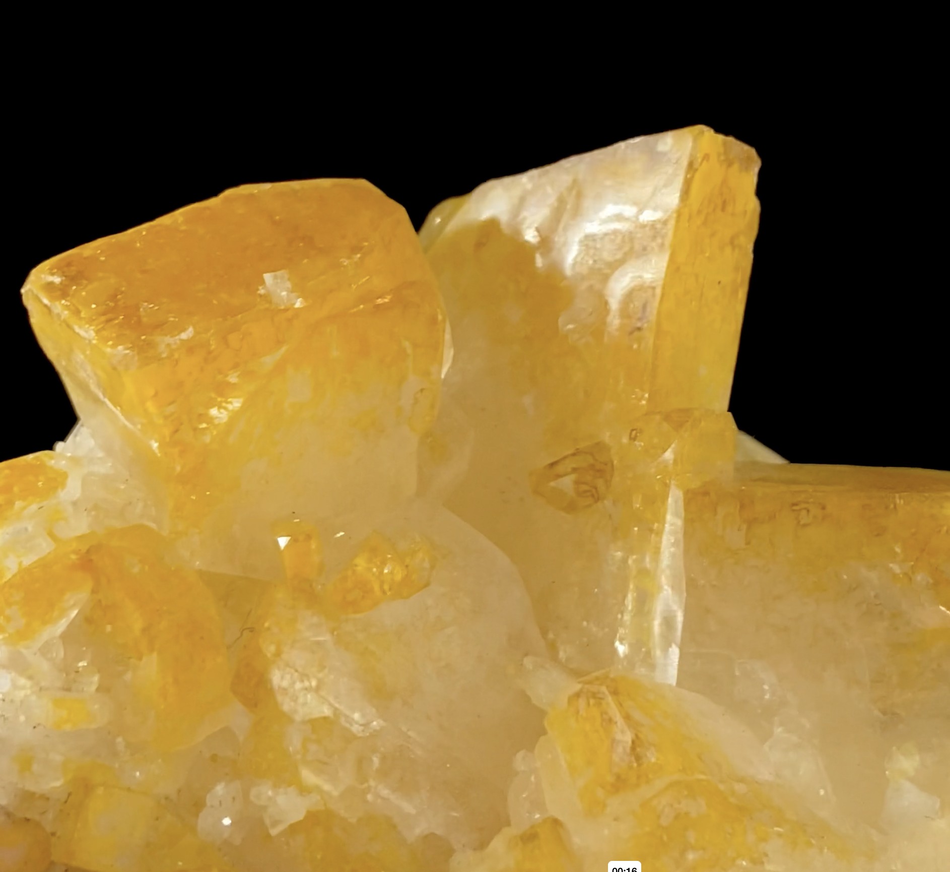 Baryte with Orpiment Inclusions - Golden-Zoned Tabular Crystals, Romania