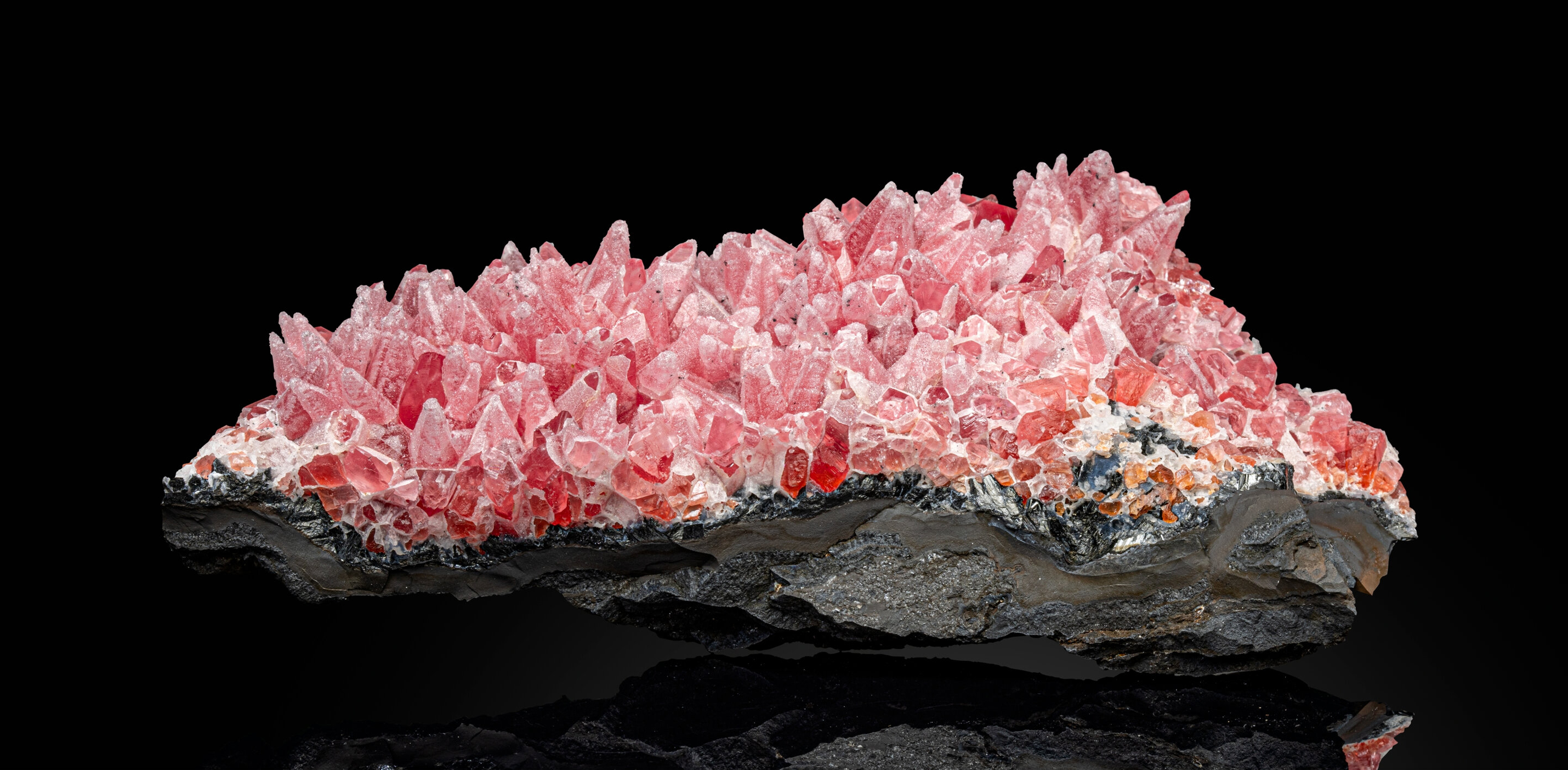 Rhodochrosite Dogtooth Cluster with Quartz Dusting