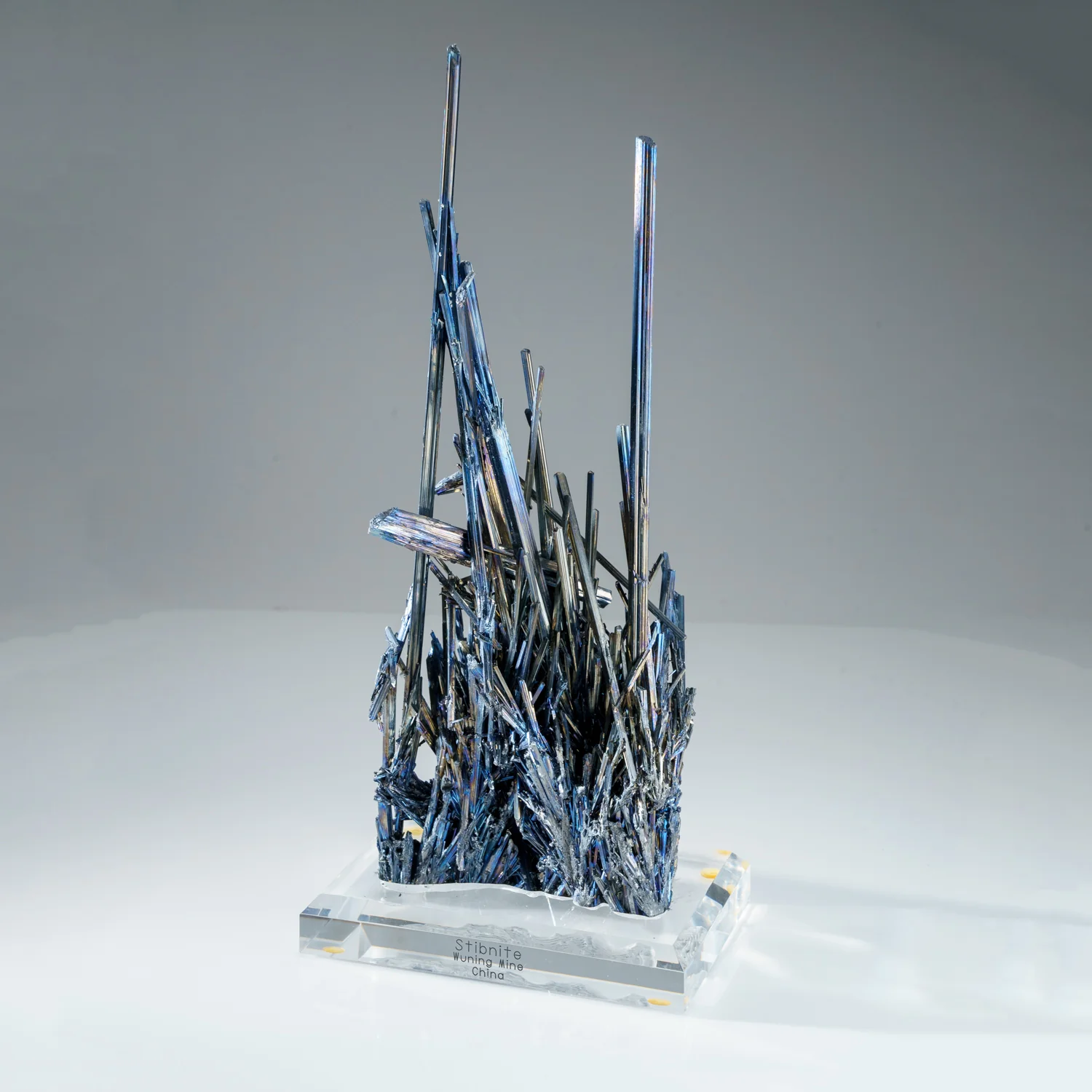 Stibnite Cluster with Long Terminations