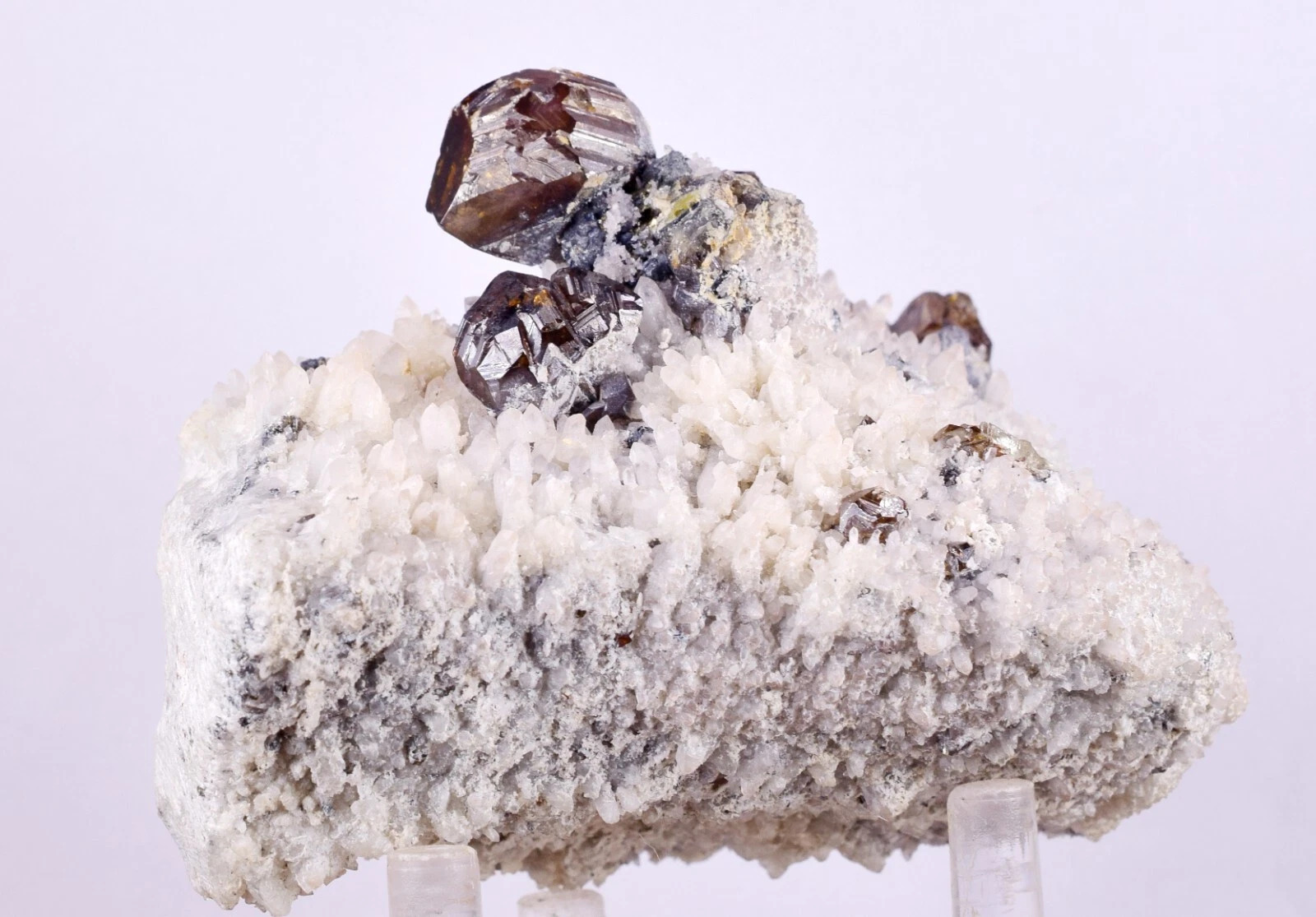 Gem Twin Sphalerite Crystals on Quartz