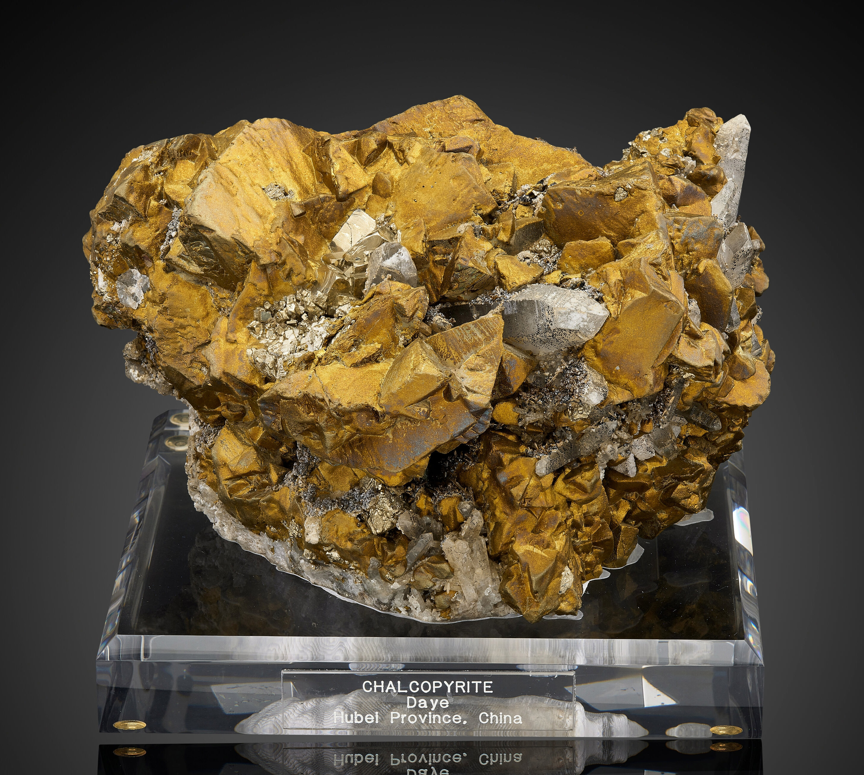 Chalcopyrite Large Specimen with Quartz