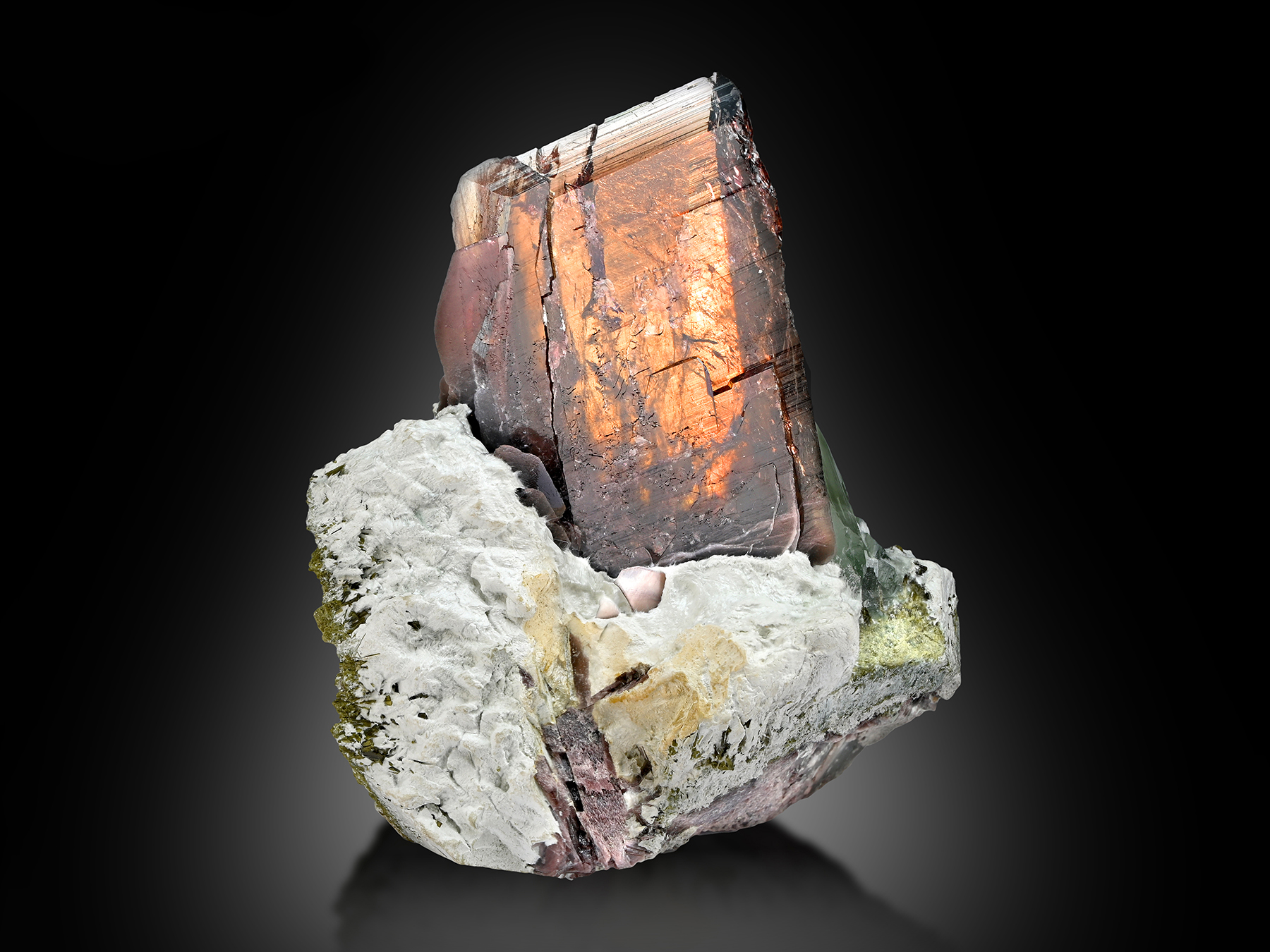 Large Axinite Blade on Matrix