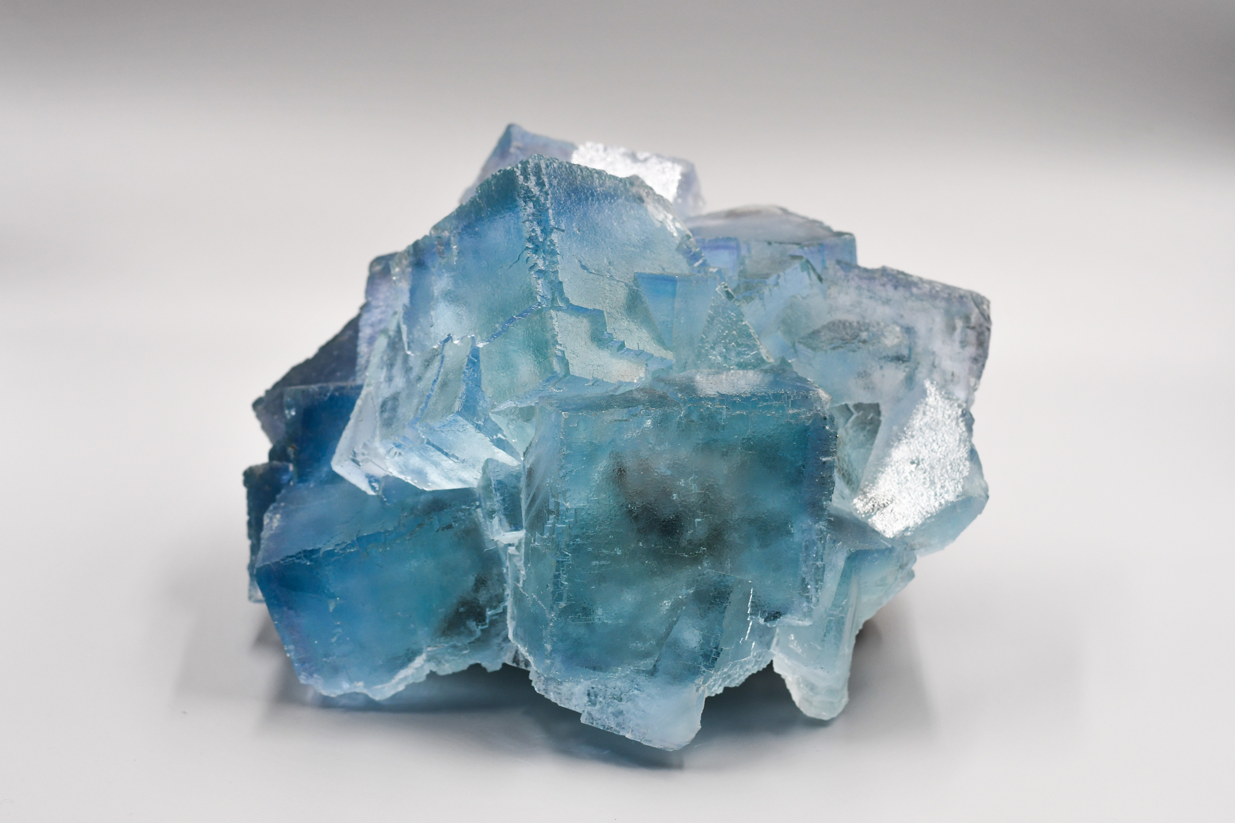 Fluorite - Museum-Grade Sky-Blue Crystal Group - La Viesca
