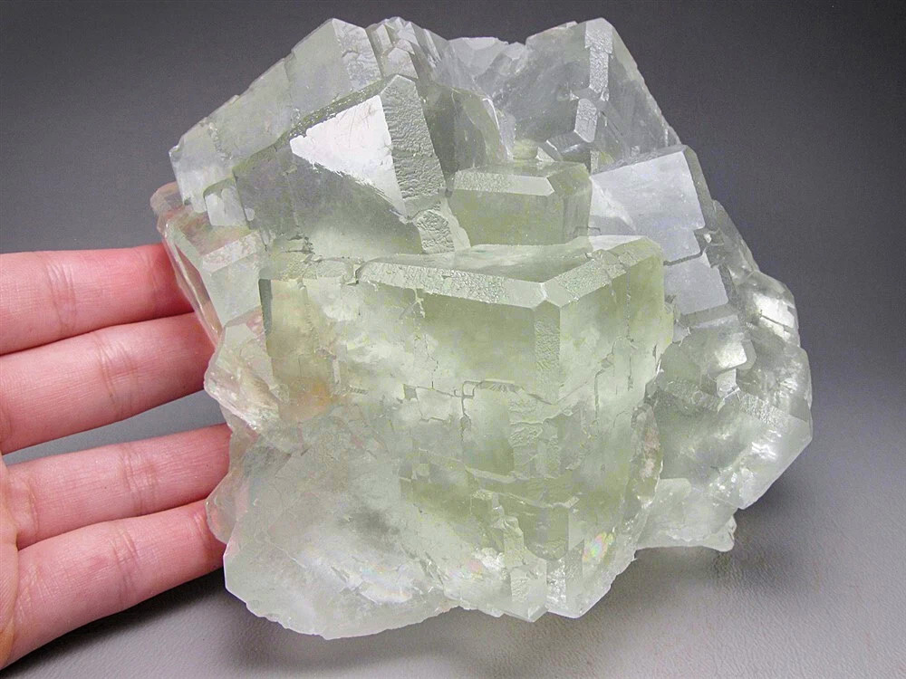 Fluorite - Gem-Clear Pale Green Cluster