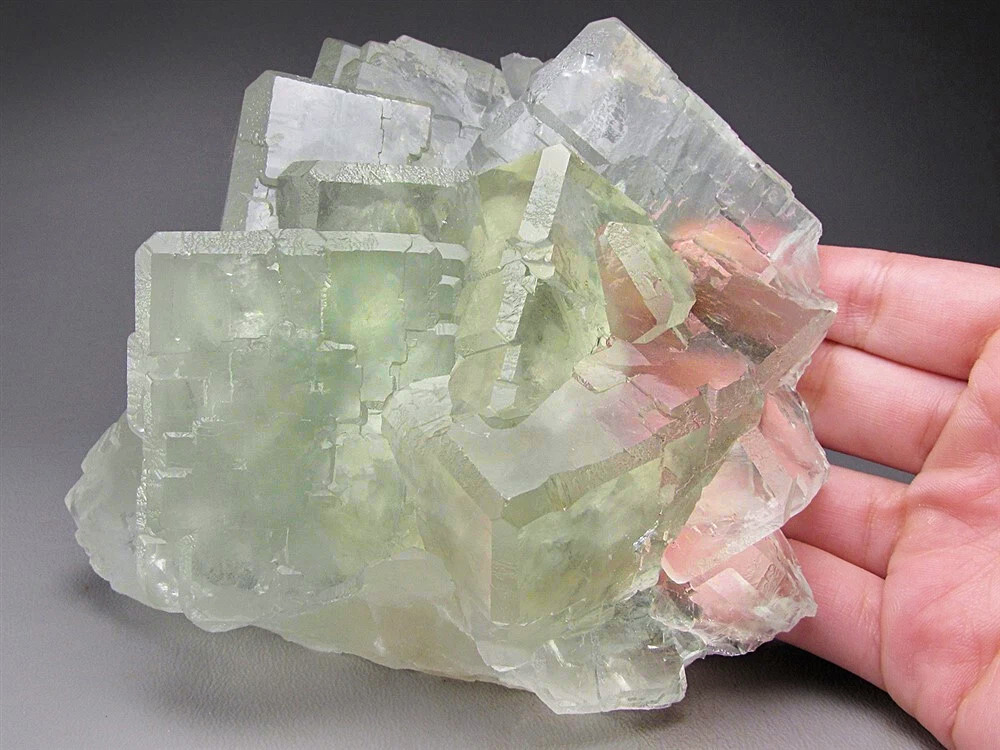 Fluorite - Gem-Clear Pale Green Cluster